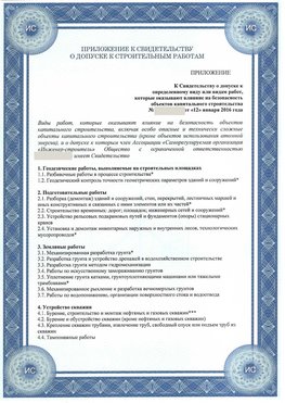 Приложение к свидетельству о допуске к строительным работам Хабаровск СРО в строительстве